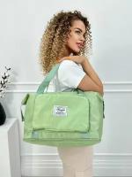 Сумка спортивная 891/lightgreen, 32 л, 20х30х40 см, ручная кладь, зеленый