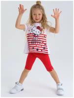 Комплект для девочки: футболка, легинсы PlayToday, размер 122, красный