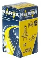 Лампа автомобильная Narva Range Power H7 55W PX26d+50% 12V, 1шт, 483393000