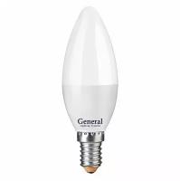 Лампа светодиодная E14, 10 Вт, 230 В, свеча, 6500 К, свет холодный белый, General Lighting Systems, GLDEN-CF
