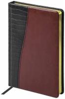 Ежедневник-планер/планинг/записная книжка/блокнот недатированный формат А5 под кожу, 160 листов, Brauberg Cayman, черный/коричневый, золотой срез
