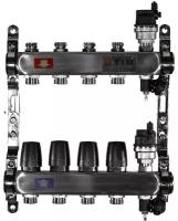 Коллекторная группа без расходомеров и кранов 1", 4 хода, нерж, (квадрат) TIM KBS5004