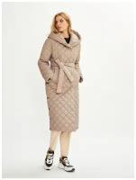 Пальто плащёвое женское, ElectraStyle, 6У-3121-0317/0317F, тёмно-беевый, размер - 48