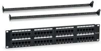 Патч-панель Wrline (Hyperline) WR-PL-48-C5E-D 19" (2U), 48 портов RJ-45, категория 5e, Dual IDC, с задним кабельным организатором, цвет черный