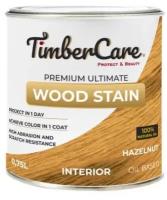 Тонирующее масло для дерева высокой прочности TimberCare Wood Stain, быстросохнущие масла для дерева и мебели, пропитка для дерева для внутренних работ, тонирующая морилка для мебели Лесной орех Hazelnut 0,75л