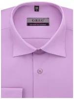 Рубашка мужская длинный рукав GREG 720/319/LDARK/Z, Полуприталенный силуэт / Regular fit, цвет Сиреневый, рост 174-184, размер ворота 39