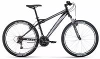 Велосипед FORWARD FLASH 26 1.0 (2021) (Велосипед FORWARD FLASH 26 1.0 (26" 21 ск. . 17"), черный/серый, RBKW1M16G005)