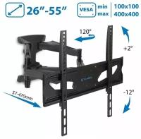 Кронштейн для телевизора на стену / крепление наклонно-поворотное Tuarex ALTA-408 / до 55 дюймов / vesa 400x400