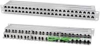 Патч-панель высокой плотности 19" Hyperline, 1U, 48 портов RJ-45, полный экран, категория 6A, Dual IDC