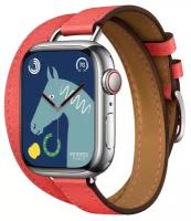 Умные часы Apple Watch Series 8 41 мм Steel Case, Silver/Rose Texas Attelage Double Tour Hermes