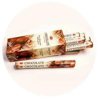 Благовония HEM "Chocolate. Шоколад", 20 палочек в упаковке, шестигранник 696395