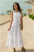 Платье Бохо женское летнее длинное оверсайз / белый сарафан женский летний хлопок