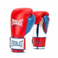 Боксерские перчатки Everlast тренировочные Powerlock Pu красно-синие 10 унций