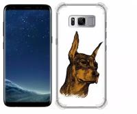 Чехол задняя-панель-накладка-бампер MyPads скетч доберман для Samsung Galaxy S8 SM-G9500 противоударный