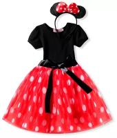 Платье для девочки нарядное на праздник новый год в садик костюм Микки Маус ободок (Размер: 130, Рост: 120 см)
