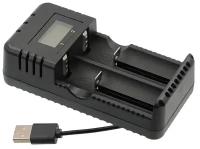 Зарядное устройство для аккумуляторов 18650, питание от USB, 2 слота, 1,2А