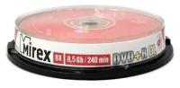 Диски Mirex DVD+R Cake Box (10 шт.) 8.5Gb Dual Layer 8x (UL130062A8L)