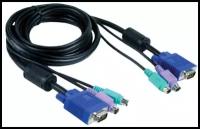 Набор кабелей D-LINK DKVM-CB Набор кабелей для DKVM - 2хPS/2,1xVGA, 1.8м