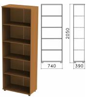 Шкаф (стеллаж) "Монолит", 740х390х2050 мм, 4 полки, цвет орех гварнери, ШМ44.3