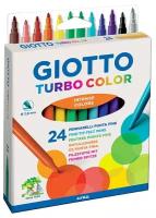 Набор фломастеров цветных Giotto Turbo Color, на водной основе, 2.8 мм, картонная коробка 24 цвета