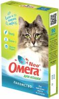 Лакомство Омега Nео+ "Для выведения шерсти из желудка" для кошек, с ржаным солодом, 90 табл