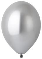 Воздушные шары латексные Belbal хромовые, серебристые, 35 см, набор 12 шт