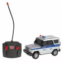 Машина радиоуправляемая UAZ HUNTER полиция 18 см, световые эффекты, серебристая, Технопарк / машинки и техника