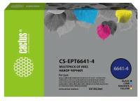 Чернила Cactus CS-EPT6641-4 4x100мл голубой/пурпурный/желтый/черный для Epson L100/L110/L120/L132/L200/L210/L222/L300/L312/L350/L355/L362/L366/L456