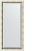 Зеркало настенное с фацетом EVOFORM в багетной раме серебряный акведук, 77х167 см, для гостиной, прихожей, спальни и ванной комнаты, BY 1308