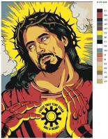 Картина по номерам, 80 x 120, R0L1-K-PF-4V4, поп арт, иисус, "Живопись по номерам", набор для раскрашивания, раскраска