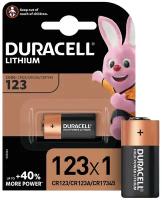 Батарейка литиевая Duracell Ultra, тип CR123, 3В, 2шт