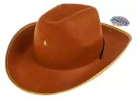 Карнавальная шляпа «Шериф», детская, р-р. 52-54, цвет коричневый