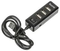 HUB USB 2.0 Buro BU-HUB4-0.5L-U2.0 4порт. черный