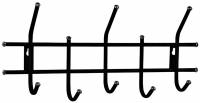 Вешалка настенная "Стандарт 2/5", 260х550х110 мм, 5 крючков, металл, черная