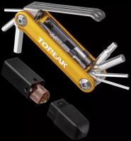 Ключ складной TOPEAK TUBI 11 FUNCTIONS MINI TOOL W/TUBELESS TIRE REPAIR TOOLS W/O PLUGS W/O BAG GOL