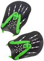 Лопатки для плавания MAD WAVE Mad Wave Paddles, black/green, размер S