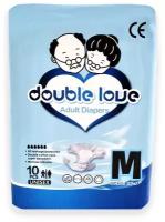 Подгузники впитывающие для взрослых Double love размер М (обхват 65-113 см),/10 шт