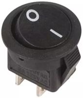 Выключатель клавишный 250В 6А (2с) ON-OFF круглый черн. Micro (RWB-105; SC-214) Rexant 36-2510