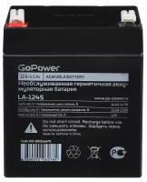 Батарейки GoPower Аккумулятор свинцово-кислотный LA-1245 12V 4.5Ah (1/10)