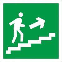Знаки П/Б Направление к эвакуационному выходу по лестнице вверх налево (200 х 200)