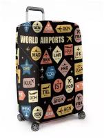 Чехол для чемодана, Neoprene Travel, World Airports, 75*80 см