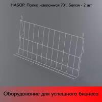 Набор Полка наклонная 70° 300x600мм, RAL9016, Белый - 2 шт