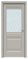 Дверь межкомнатная, Модель 626 ПО, Цвет Шелл Грей, Стекло Ромб, 600x2000мм, Комплект