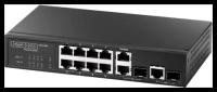 Коммутатор 8-Port 10/100BASE-TX + 2 Combo G (RJ-45/SFP), SFP dual speed 100BASE-X/1000BASE-X, Fanless Design, AC Edge-corE L2 Fast Ethernet Switch 4