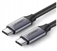 Кабель UGreen US161 USB Type-C - USB Type-C, 1.5 м, 1 шт., серый