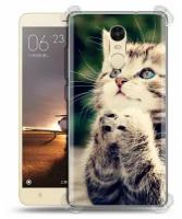 Дизайнерский силиконовый с усиленными углами чехол для Xiaomi RedMi Note 4 Котята