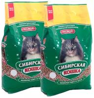 Сибирская кошка лесной наполнитель древесный для туалета кошек (5 л + 5 л)