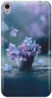 Силиконовый чехол Синие цветы в чашке на Asus Zenfone Live (ZB501KL) / Асус Зенфон Лайв (ЗБ501КЛ)