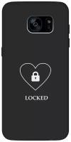 Матовый чехол Locked W для Samsung Galaxy S7 Edge / Самсунг С7 Эдж с 3D эффектом черный