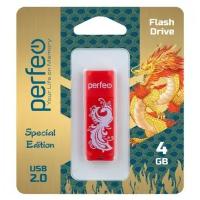 Накопитель USB 2.0 4Гб Perfeo C04 Red Phoenix, красный